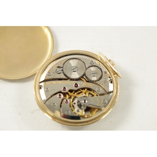 652 - AN ART DECO 10CT ROLLED GOLD BULOVA POCKET WATCH having a silvered dial with gilt Arabic numerals an... 