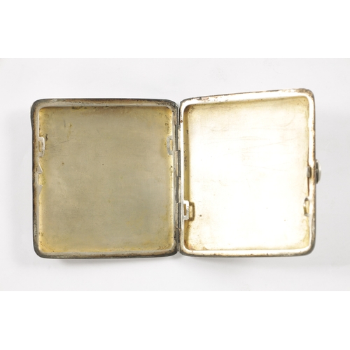 666 - A 19TH CENTURY SILVER AND ENAMEL CIGARETTE CASE the lid depicting a nude lady and an Eastern man. (8... 