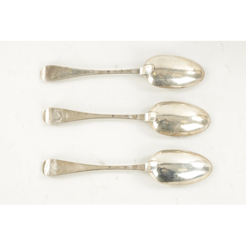 691 - THREE GEORGE II SCOTTISH SILVER TABLESPOONS app. 162g - Edward Lothian, 1739 (20cm long )