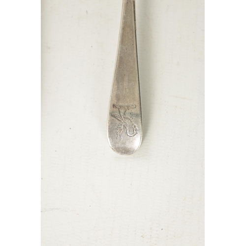 693 - A SET OF SIX GEORGE III SILVER DESERT SPOONS app weight Hester Bateman, London. 1782 and 86. (17.5cm... 