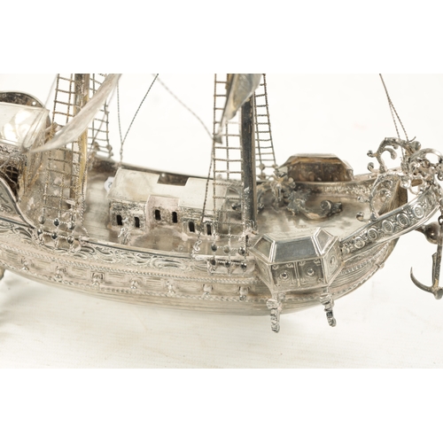 697 - A LATE 19TH CENTURY CONTINENTAL SILVER NEFF WITH ENGLISH IMPORT MARKS the silver two-masted ship wit... 