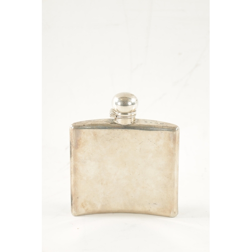 698 - A LATE 19TH CENTURY SILVER HIPFLASK with engraved monogram app weight 174g - George White, Birmingha... 