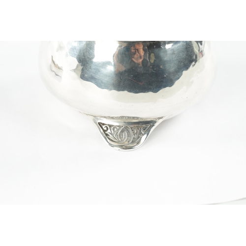 713 - A LIBERTY & CO. ARTS AND CRAFTS SILVER LIDDED BOX DESIGNED BY BERNARD CUZNER the cauldron shaped box... 