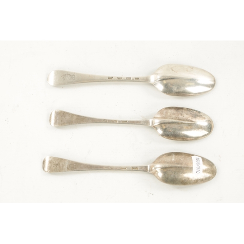 720 - A QUEEN ANNE SILVER RATTAIL TABLESPOONS and two others, A Queen Anne spoon by Isaac Davenport, Londo... 