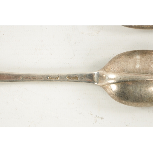 720 - A QUEEN ANNE SILVER RATTAIL TABLESPOONS and two others, A Queen Anne spoon by Isaac Davenport, Londo... 