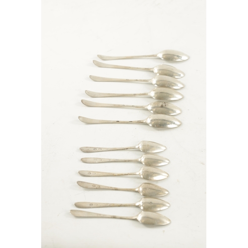 725 - A SET OF SIX GEORGE III IRISH SILVER DESSERT SPOONS John Kelly, Dublin. 1781. Together with a SET OF... 