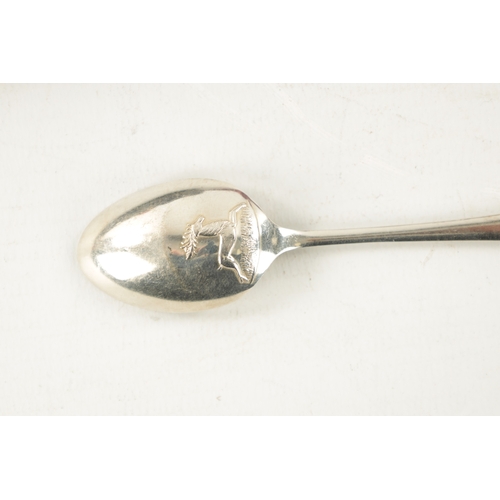 736 - A CASED SET OF GEORGIAN-STYLE SILVER TEASPOONS AND CASED CAKE KNIVES the spoons with rattail motif o... 