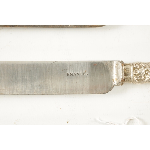 739 - A SET OF TWELVE VICTORIAN SILVER-HANDLED TABLE KNIVES Aaron Hadfield, Sheffield. (28cm long)