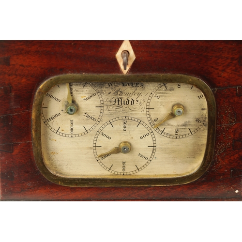 785 - A 19TH CENTURY MAHOGANY CASED SIGNED ELECTRIC VOLTMETER with engraved calibrated dial together with ... 