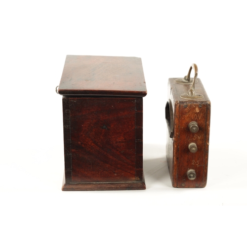 785 - A 19TH CENTURY MAHOGANY CASED SIGNED ELECTRIC VOLTMETER with engraved calibrated dial together with ... 