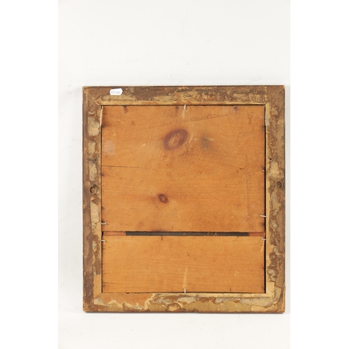 1011 - A 19TH CENTURY CRESTED LEATHER PANEL depicting a Royal Coat of Arms - glazed maple frame with gilt s... 