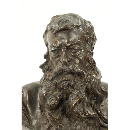 1036 - VINCENZO GEMITO (1852-1929). A LATE 19TH CENTURY PATINATED BRONZE BUST. Self Portrait, signed on rev... 