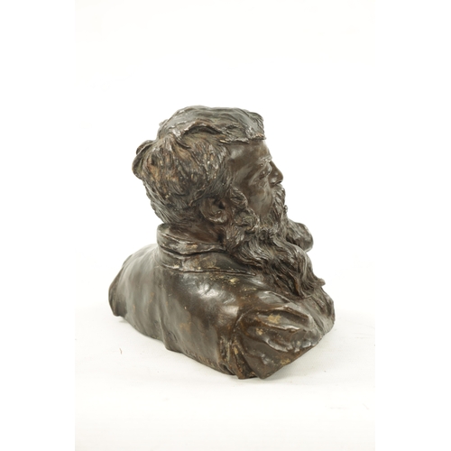 1036 - VINCENZO GEMITO (1852-1929). A LATE 19TH CENTURY PATINATED BRONZE BUST. Self Portrait, signed on rev... 