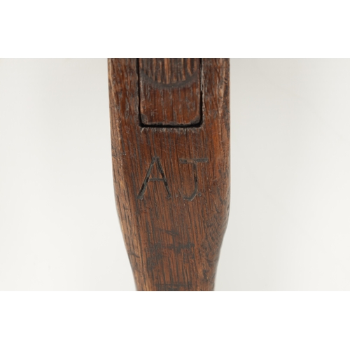 1043 - A PRIMITIVE MID 18TH CENTURY FOLK ART NUT CRACKER modelled as a man head initialled A.J. and dated 1... 