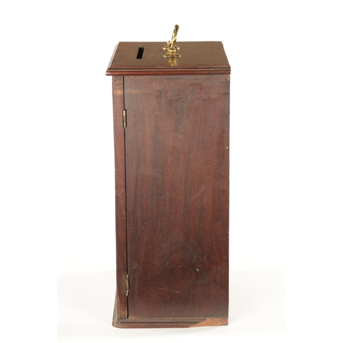 1045 - A GOOD GEORGE II MAHOGANY COUNTRY HOUSE CORRESPONDENCE / LETTER BOX having gilt brass swan-neck hand... 