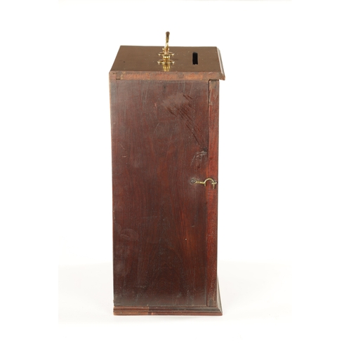 1045 - A GOOD GEORGE II MAHOGANY COUNTRY HOUSE CORRESPONDENCE / LETTER BOX having gilt brass swan-neck hand... 