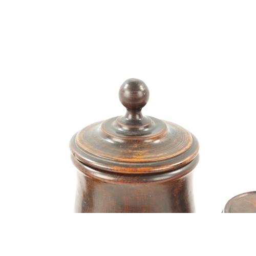 1049 - A COLLECTION OF FIVE 19TH CENTURY TREEN WARE ITEMS comprising A PEDESTAL CUP AND COVER, A Lignum Vit... 