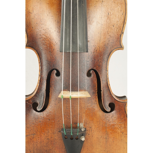 1109 - AN ANTIQUE VIOLIN with one-piece back and old label (Back measures 36.2cm )