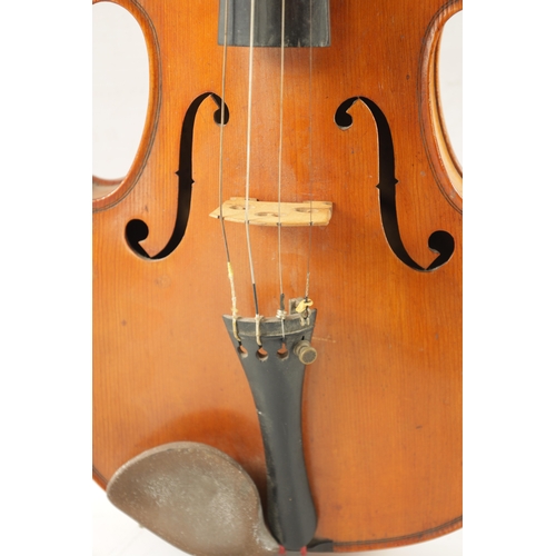 1110 - AN OLD FRENCH VIOLIN LABELLED MEDIO FINO with one-piece back, together with another cased violin (2)... 