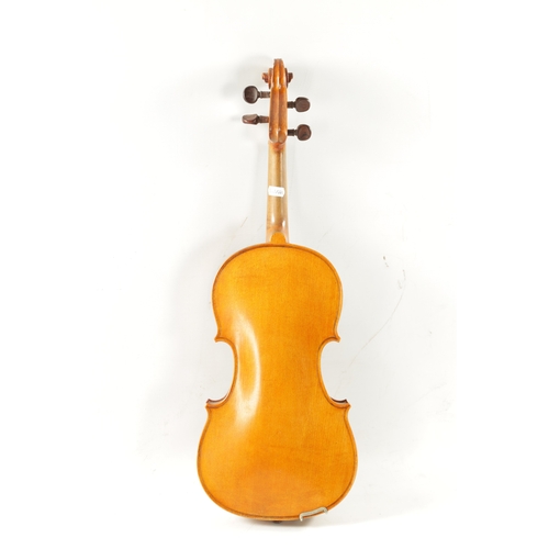 1110 - AN OLD FRENCH VIOLIN LABELLED MEDIO FINO with one-piece back, together with another cased violin (2)... 