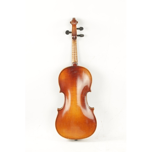 1110 - AN OLD FRENCH VIOLIN LABELLED MEDIO FINO with one-piece back, together with another cased violin (2)... 