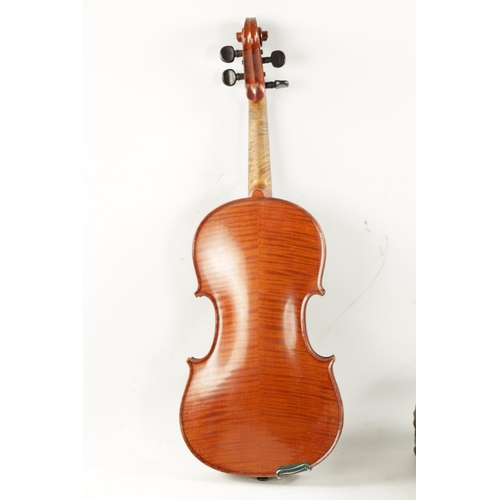 1112 - A CASED VIOLIN LABELLED JEAN BAPTISTE COLIN, ANNEE 1901 with two piece back (Length of back is 36cm)