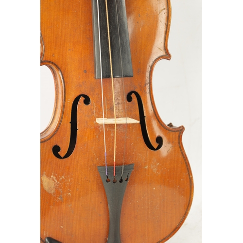 1113 - AN OLD CHILDRENS VIOLIN length of back 332mm (length of back 332mm)