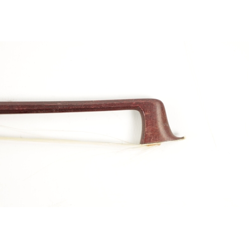 1114 - AN OLD VIOLIN BOW SIGNED DODD with ebony and abalone shell frog, signed to one side and 'MADE IN SAX... 