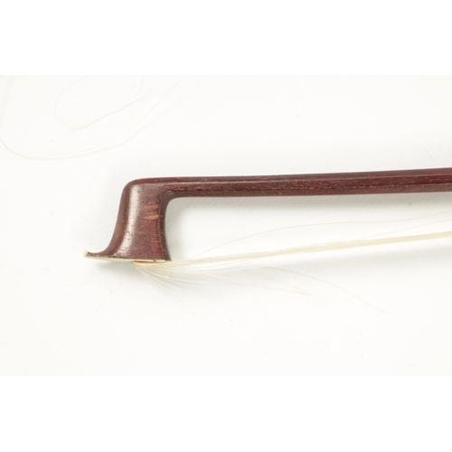 1114 - AN OLD VIOLIN BOW SIGNED DODD with ebony and abalone shell frog, signed to one side and 'MADE IN SAX... 