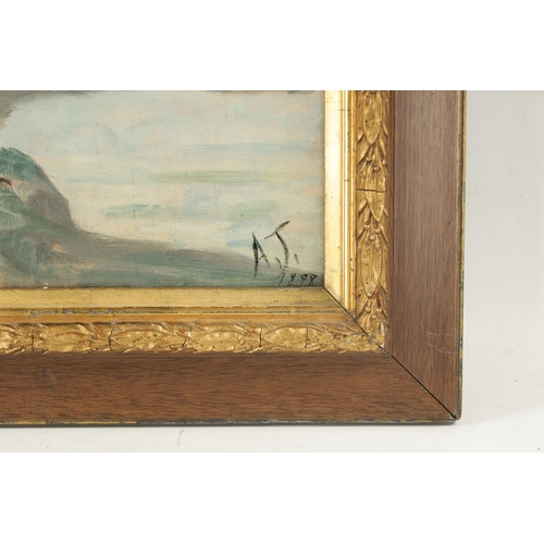 1123 - A 19TH CENTURY OIL ON CANVAS PORTRAIT OF A RACING PIGEON signed monogram A.J. dated 1888 - mounted i... 