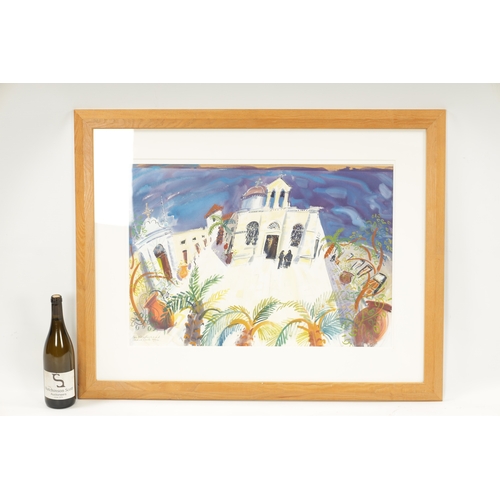 1137 - IAN WEATHERHEAD RIBA (BORN 1932), WATERCOLOUR. Titled 'Chania, Crete 1996', signed lower left - moun... 