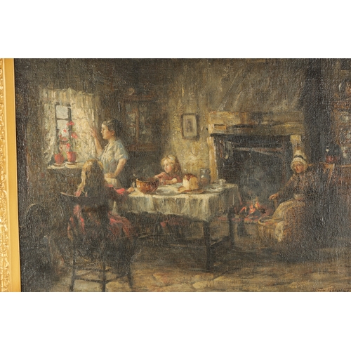 1145 - STRUAN ROBERTSON (1897-1918) OIL ON CANVAS interior country scene, mounted in a gilt swept frame - s... 