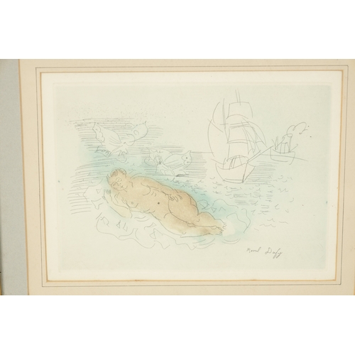 1160 - AN ORIGINAL ETCHING PRINTED IN COLOURS BY RAOUL DUFY purchased from Craddock & Barnard, London - mou... 