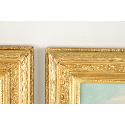 1168 - E.K. REDMORE. A PAIR OF 19TH CENTURY OIL ON PANELS depicting seascapes - mounted in gilt moulded fra... 