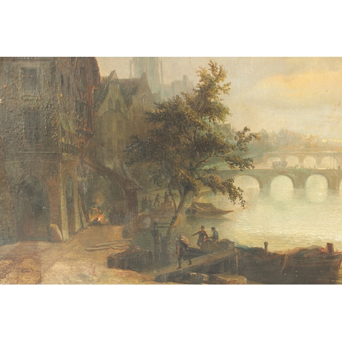 1169 - PIERRE TULLUIN. A 19TH CENTURY OIL ON WOODEN PANEL. Dutch river scene, signed and dated 1851 - unfra... 