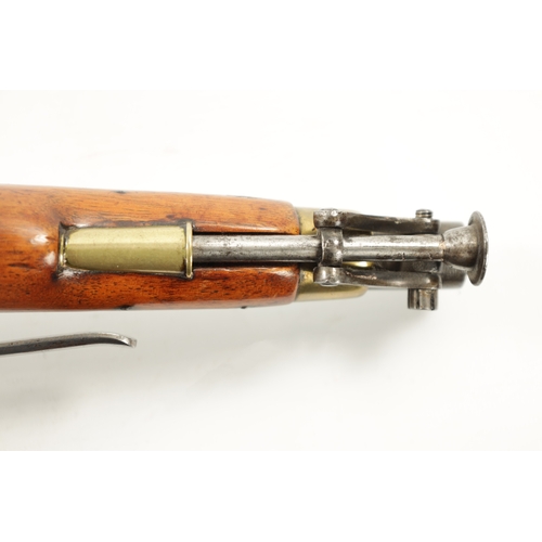 794 - A WILLIAM IV SEA SERVICE FLINTLOCK PISTOL with plain steel barrel and tang, border engraved flat bev... 