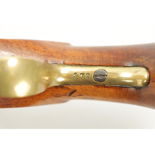 794 - A WILLIAM IV SEA SERVICE FLINTLOCK PISTOL with plain steel barrel and tang, border engraved flat bev... 