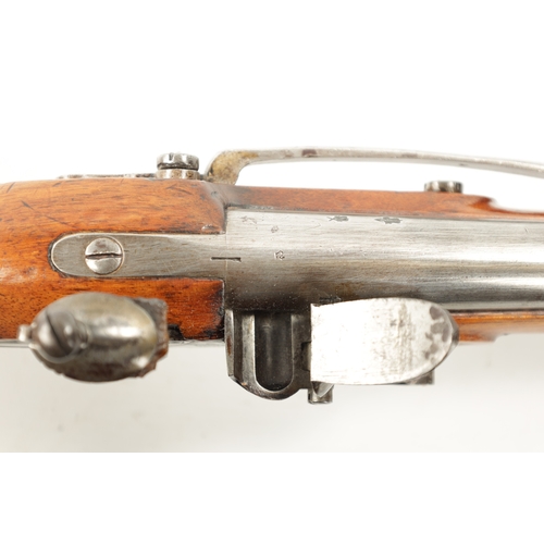 794 - A WILLIAM IV SEA SERVICE FLINTLOCK PISTOL with plain steel barrel and tang, border engraved flat bev... 