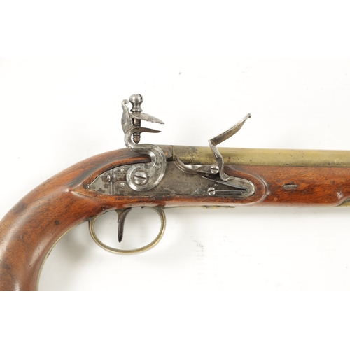 796 - H.W. MORTIMER, LONDON. A RARE GEORGE III ROYAL MAIL COACH FLINTLOCK PISTOL with brass barrel engrave... 