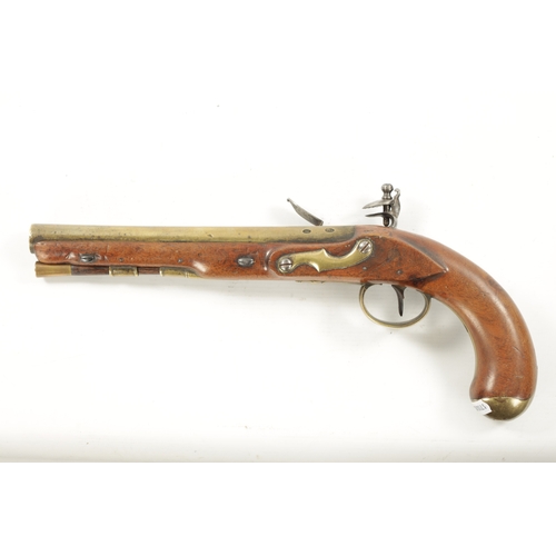 796 - H.W. MORTIMER, LONDON. A RARE GEORGE III ROYAL MAIL COACH FLINTLOCK PISTOL with brass barrel engrave... 