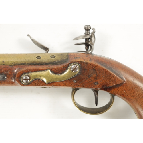 796 - H.W. MORTIMER, LONDON. A RARE GEORGE III ROYAL MAIL COACH FLINTLOCK PISTOL with brass barrel engrave... 