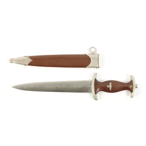 801 - A GERMAN WWII THIRD REICH SA DAGGER the wooden handle with inset eagle and SA insignia, stamped SA o... 