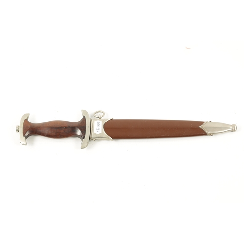 801 - A GERMAN WWII THIRD REICH SA DAGGER the wooden handle with inset eagle and SA insignia, stamped SA o... 