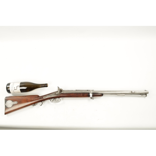 802 - A RARE 19TH CENTURY SWINBURN & SON JACOBS PERCUSSION RIFLE WITH BAYONET the two rifled barrels fitte... 