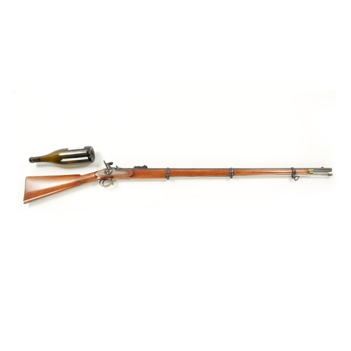 805 - A MID 19TH CENTURY ENFIELD 1860 PATTERN THREE BAND PERCUSSION MUSKET BY TOWER having a 96cm barrel w... 