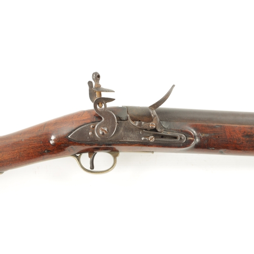 806 - A BRITISH HEAVY CAVALRY FLINTLOCK CARBINE BY TOWER having a browned sighted barrel, flat bevelled lo... 