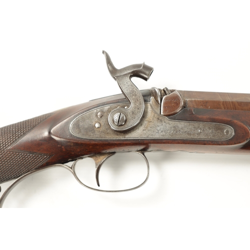 807 - THOMAS FLETCHER. A 19TH CENTURY PERCUSSION FOWLING GUN with a 42