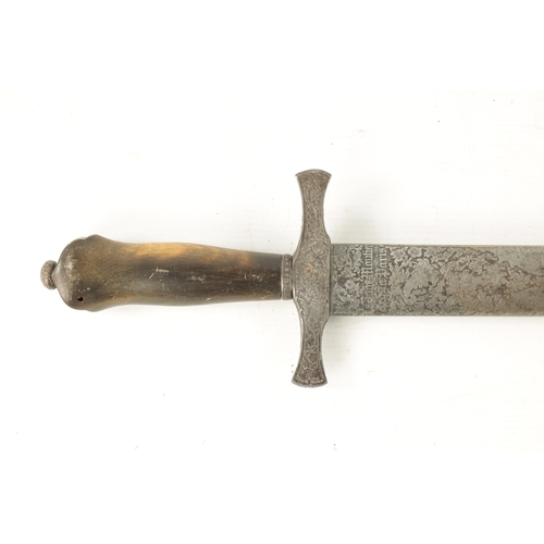 810 - A LARGE 19TH CENTURY FRENCH HUNTING DAGGER SIGNED LE PAGE-MOUTIER having a finely etched steel fulle... 