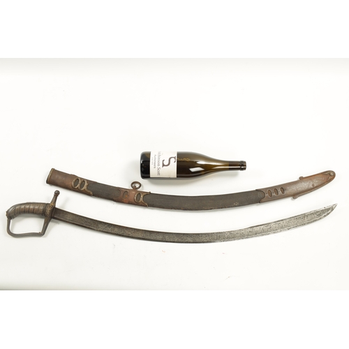 813 - A 1796 PRESENTATION OFFICER'S SWORD the curved fullered damascus blade with presentation cartouche, ... 