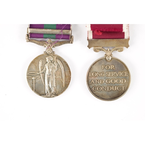 826 - A PAIR OF MEDALS. GVR GERAL SERVICE MEDAL 1918 AND AN ARMY LONG SERVICE AND GOOD CONDUCT MEDAL both ... 